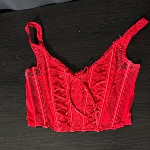 Red Lace Corset Top